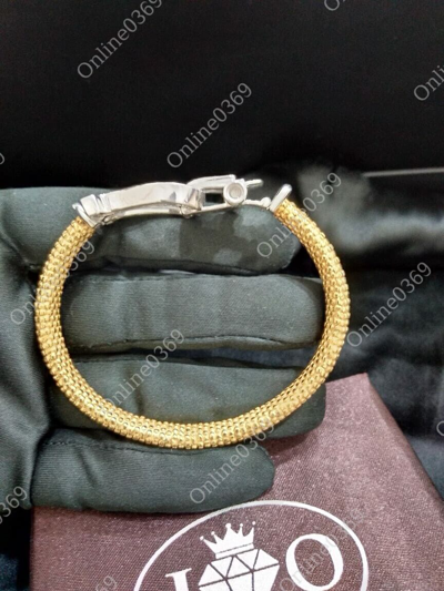 Pre-owned Online0369 0.50 Ct Moissanite Men's Classic Bangle Bracelet 14k White Gold Plated Silver