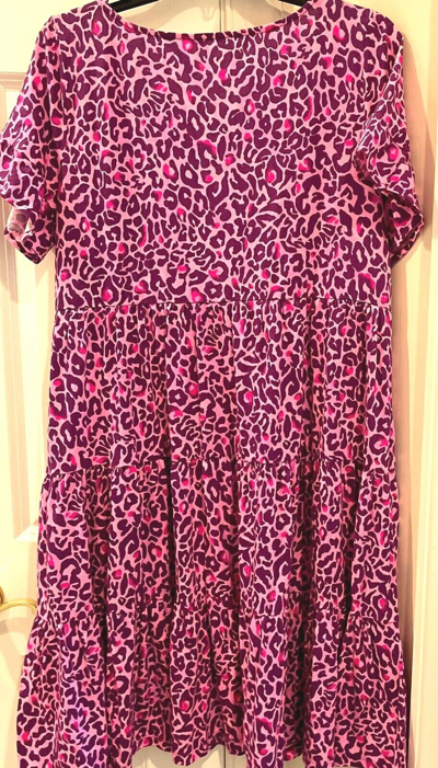 Pre-owned Lilly Pulitzer Large Jodee Swing Dress In Purple Berry My Favorite Spot In Red