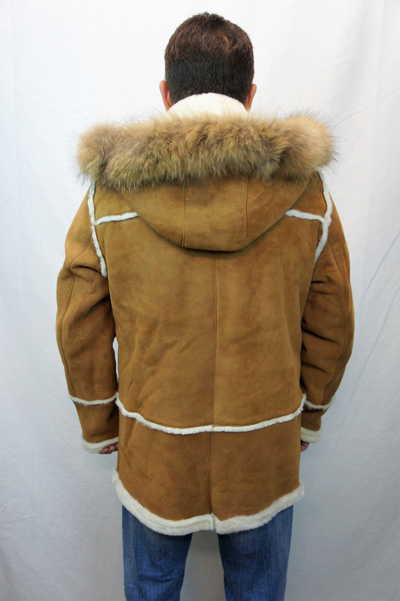 Pre-owned Victoria Cognac 100% Sheepskin Shearling Suede Leather Marlboro Trench Coat Jacket S-8xl In Brown