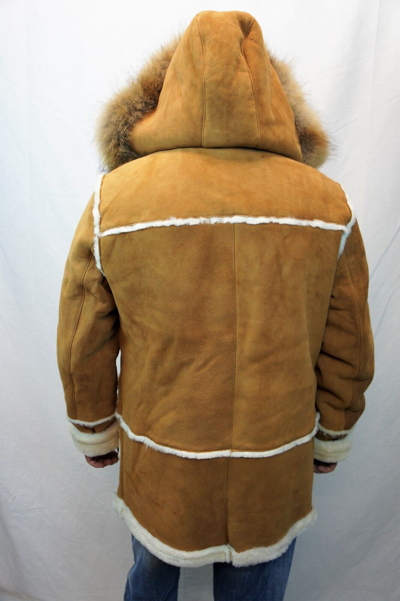 Pre-owned Victoria Cognac 100% Sheepskin Shearling Suede Leather Marlboro Trench Coat Jacket S-8xl In Brown