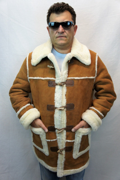 Pre-owned Victoria Cognac 100% Sheepskin Shearling Suede Leather Marlboro Trench Coat Jacket S-8xl In Brown