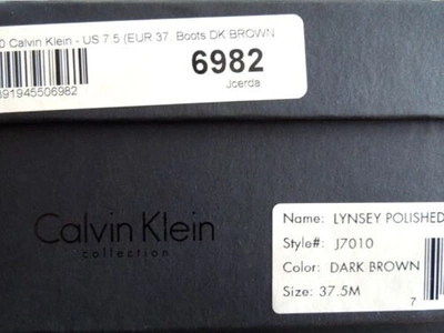 Pre-owned Calvin Klein Collection Brown Leather Platform Tall Boots Italy Classy $995