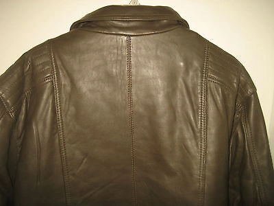 Pre-owned Emanuel Ungaro $595  Mens 2xl Brown Green Leather Motorcycle Leather Jacket