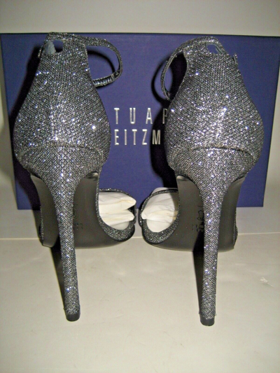 Pre-owned Stuart Weitzman $415  Us 8.5 M Nudist Open-toe Dress Sandals High Heels Shoes In Silver