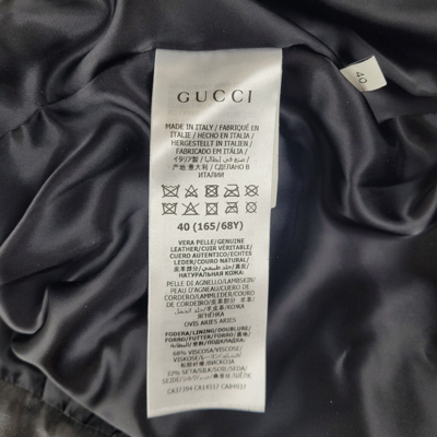 Pre-owned Gucci Women's Black Leather Flare Pants With Gold/black Button It 40 629532 1000