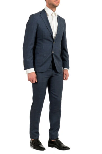 Pre-owned Hugo Boss Men's "t-novem/brite" Blue Mohair Wool Two Button Suit