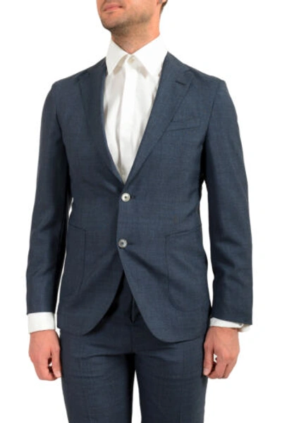 Pre-owned Hugo Boss Men's "t-novem/brite" Blue Mohair Wool Two Button Suit