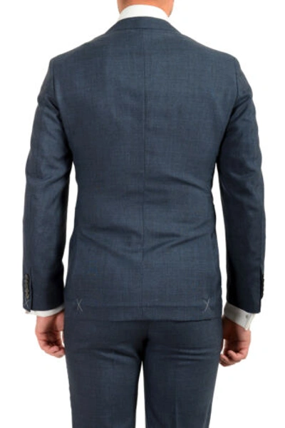 Pre-owned Hugo Boss Men's "t-novem/brite" Blue Mohair Wool Two Button Suit