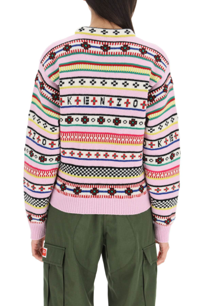 Shop Kenzo 'fair Isle' Jacquard Sweater In Pink