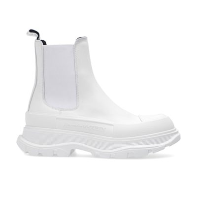 Shop Alexander Mcqueen Leather Chunky Sole Sneakers In White