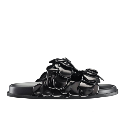 Shop Valentino Rose Edition Mules In Black