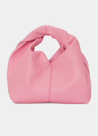 Shop Jw Anderson Twister Calf Leather Hobo Bag In 300 Pink