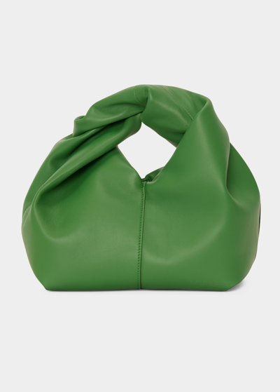 Shop Jw Anderson Twister Calf Leather Hobo Bag In 497 Bright Green