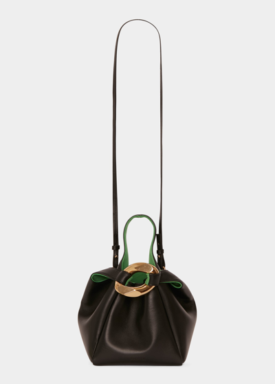 Shop Jw Anderson Chain Link Pochette Crossbody Bag In 993 Black/green