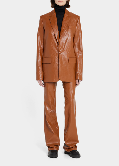 Shop A.l.c Dakota Faux Leather Jacket In Cognac