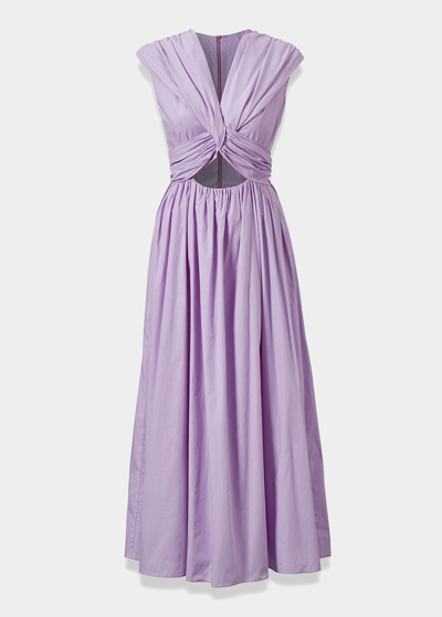 Shop Tove Carine V-neck Twisted Midi Dress In Lilac