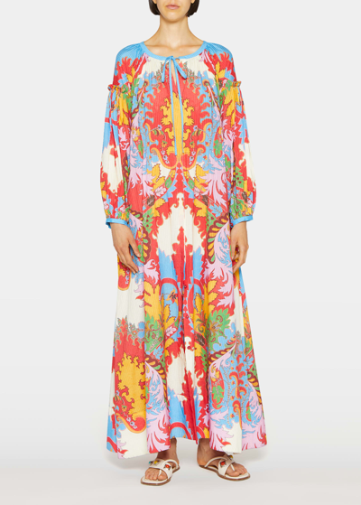 Shop Etro Abstract-print Maxi Dress In Red