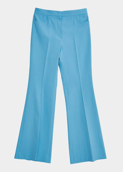 Shop Recto Costa Low-rise Flared Pants In Turquoise
