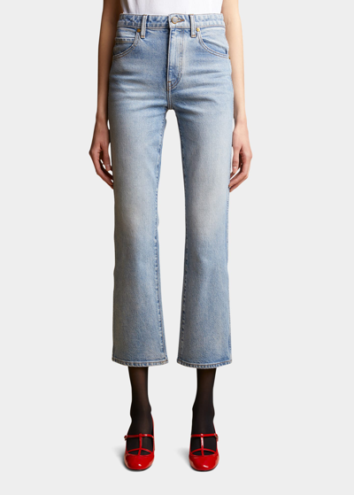 Shop Khaite Vivian Bootcut Flare Jeans In Bryce Stretch