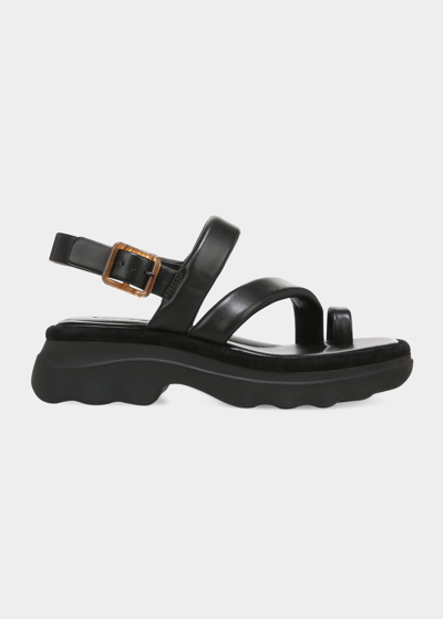 Shop Vince Santa Cruz Toe Ring Strappy Sandals In Black