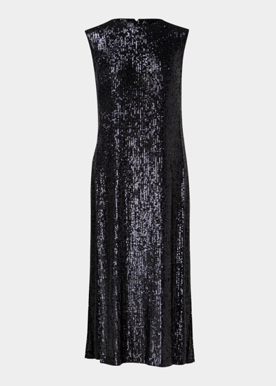 Shop Akris Sequin Long Tunic With Side Slits In Black