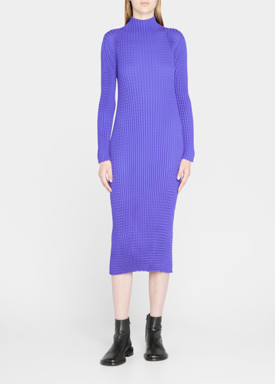 Shop Issey Miyake Spongey-28 Body-con Midi Dress In Blue Violet