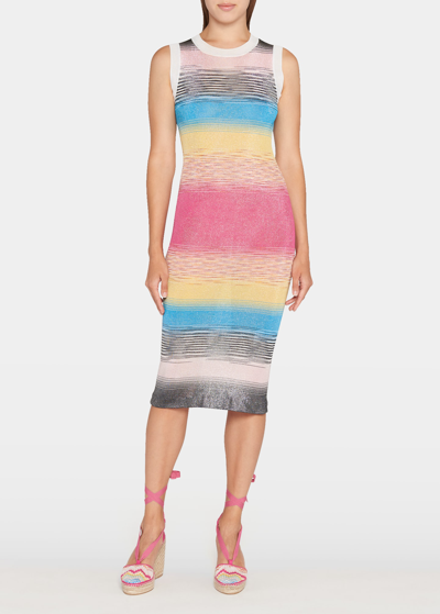 Shop Missoni Space Dyed Viscose Midi Dress In Multicolor