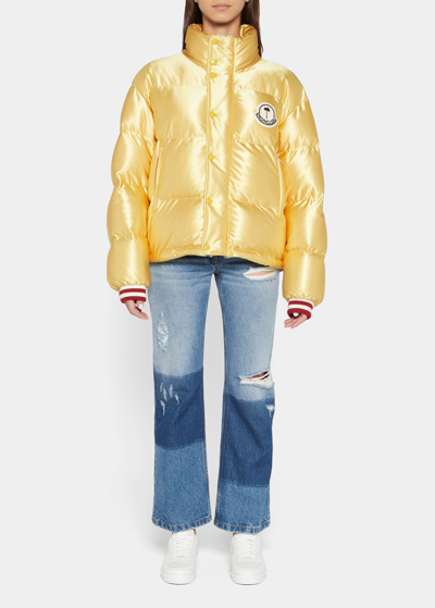 Shop Moncler Genius X Palm Angels Puffer Jacket In Dark Yellow