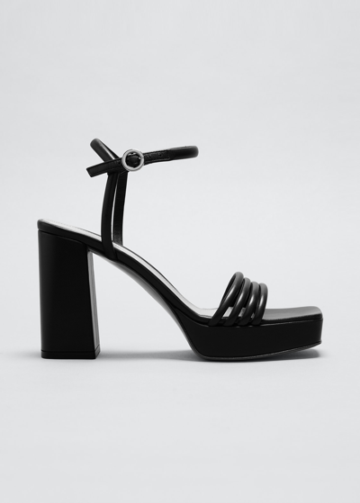 Shop Gianvito Rossi 70mm Block-heel Platform Napa Sandals In White