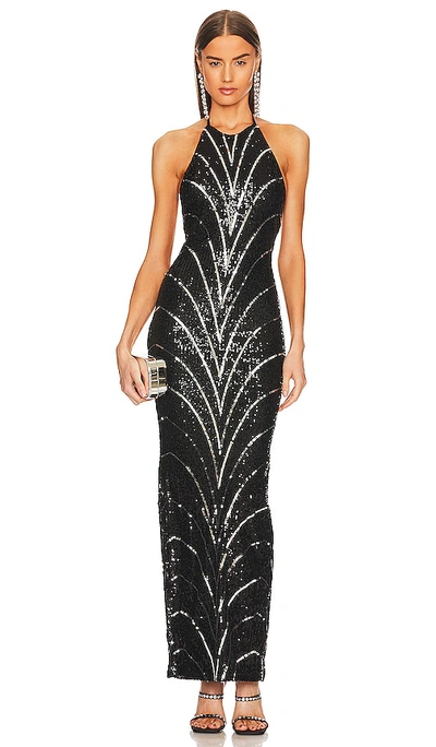 Shop Michael Costello X Revolve Coreen Gown In Black & Silver