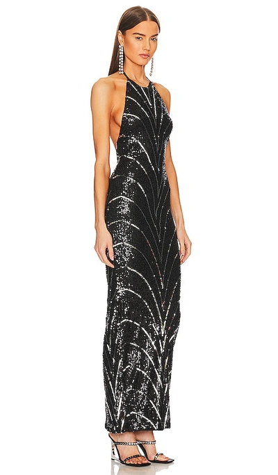 Michael Costello X Revolve Coreen Gown In Black & Silver
