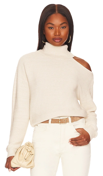 Shop Bcbgeneration Mock Neck Cutout Sweater In Ivory