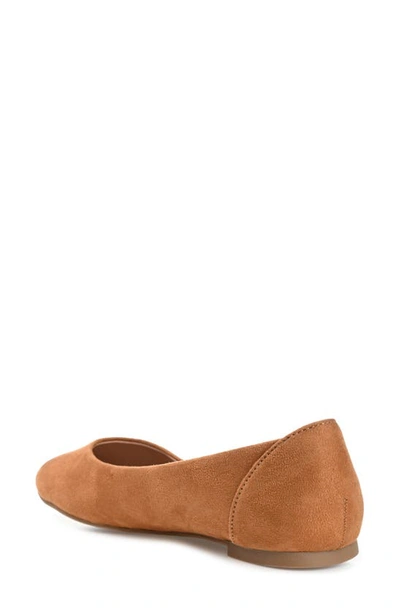 Journee Collection Womens Kavn Medium And Wide Width Comfort Insole Slip On Round Toe Ballet Flats In Tan