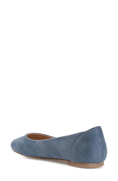 Journee Collection Womens Kavn Medium And Wide Width Comfort Insole Slip On Round Toe Ballet Flats In Blue
