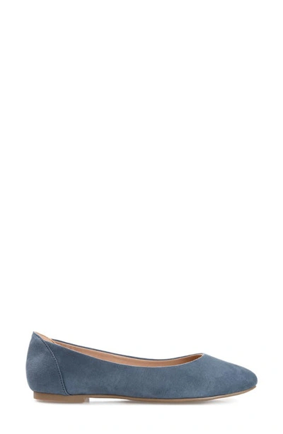 Journee Collection Womens Kavn Medium And Wide Width Comfort Insole Slip On Round Toe Ballet Flats In Blue