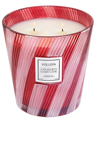 Voluspa Crushed Candy Cane 3 Wick Hearth Candle In Crushed Candy Cane