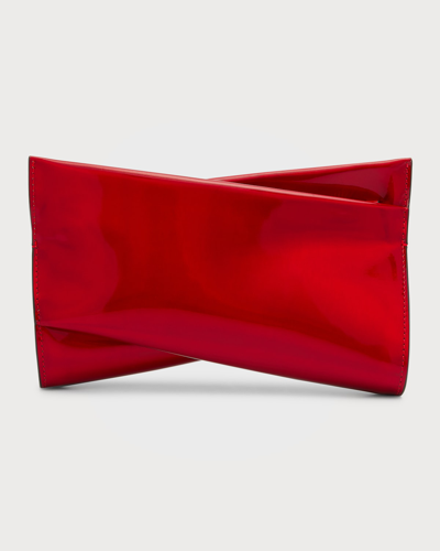 Shop Christian Louboutin Loubitwist Small Psychic Patent Leather Clutch Bag