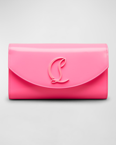 Shop Christian Louboutin Loubi54 Leather Wallet On Chain In Fluo Pink