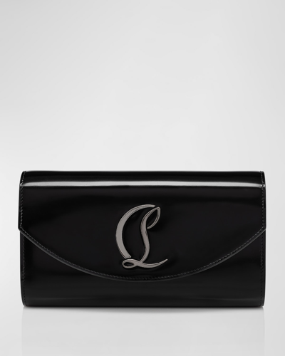 Shop Christian Louboutin Loubi54 Leather Wallet On Chain In Black/gunmetal