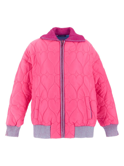 Shop Marco Rambaldi Quilted Heart Bomber In Pink