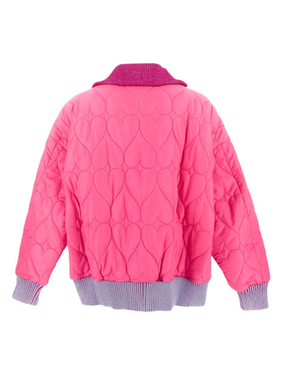 Shop Marco Rambaldi Quilted Heart Bomber In Pink