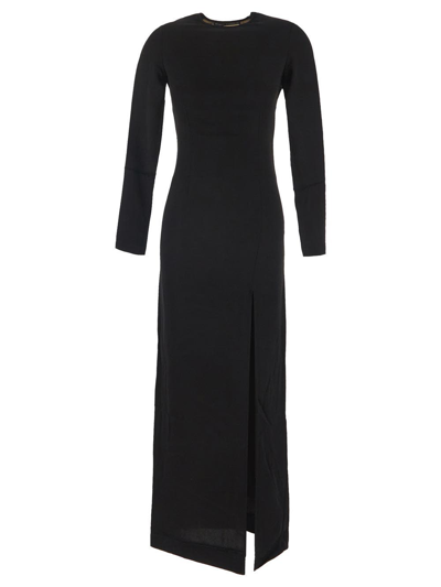 Shop Marco Rambaldi Black Dress With Embroidered Maxi Heart