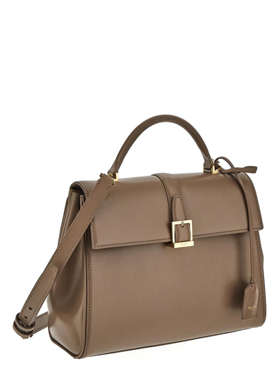 Shop Saint Laurent Le Fermoir Bag In Brown