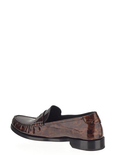 Shop Saint Laurent Penny Loafers In Brown