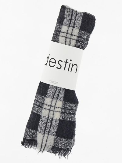 Shop Destin Tartan Scarf In Grey