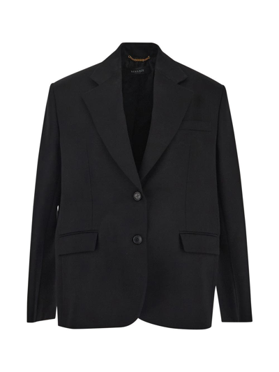 Shop Versace Informal Black Wool Jacket