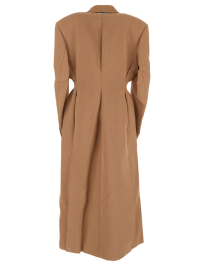 Shop Vetements Hourglass Long Coat In Brown