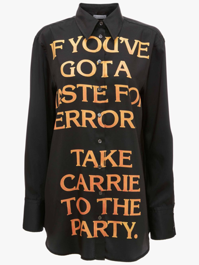 Shop Jw Anderson Carrie - Quote Print Shirt In Black