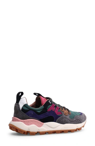 Shop Flower Mountain Yamano 3 Sneaker In Anthracite-green-violet