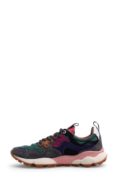 Shop Flower Mountain Yamano 3 Sneaker In Anthracite-green-violet